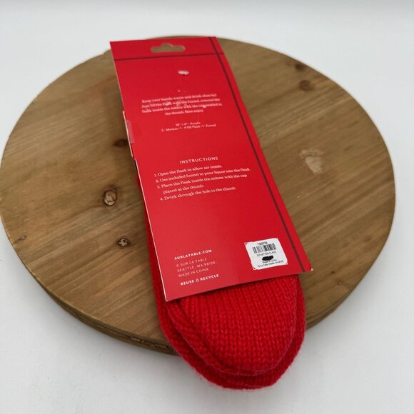 Sur La Table Mitten Flask gift fun quirky whimsical woman’s Red make the soccer - Picture 4 of 7